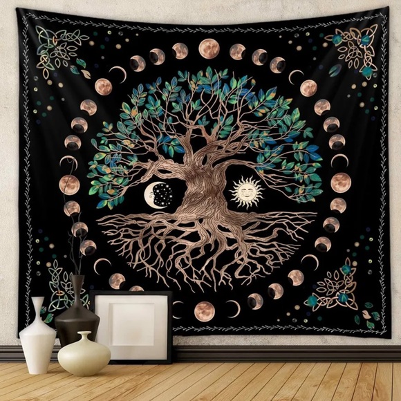New Mysterious Tree of Life Mushroom Forest Tapestry Wall Hang Bohemian Decor - Picture 1 of 9